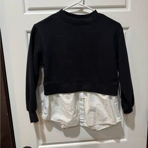 Girls Black and White Layered Shirt